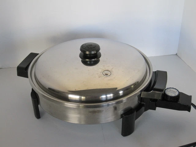 Saladmaster 7256 STAINLESS STEEL 12" Oil Core ELECTRIC SKILLET w/Vapo Lid #5279 Saladmaster 7256 STAINLESS STEEL 12" Oil Core ELECTRIC SKILLET w/Vapo Lid #5279