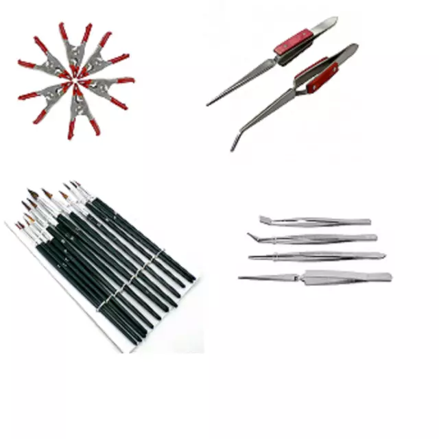 Precision Craft Hobby Tool Kit Tweezers Clamps Brushes Airfix Model Makers UK