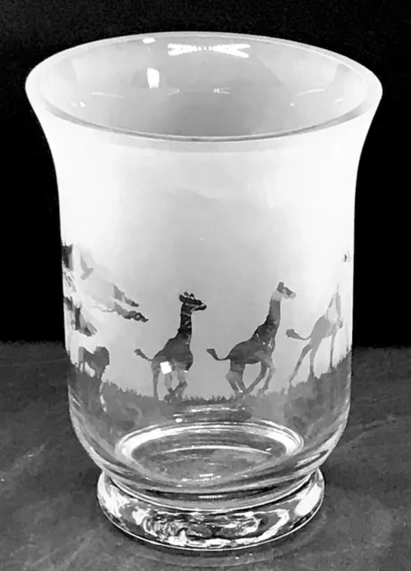 SAFARI Frieze 14.5cm Crystal Glass Vase / Hurricane Lantern