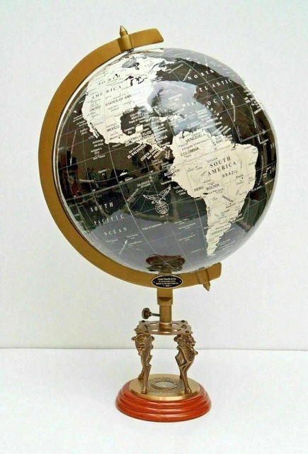 Mappamondo Antico Illuminato Con Costellazioni E Base In Legno - 8, Lingua Inglese