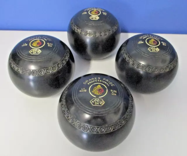DRAKES PRIDE Professional Lawn Bowls Size 5H Dimple Grp VG Used Cond't