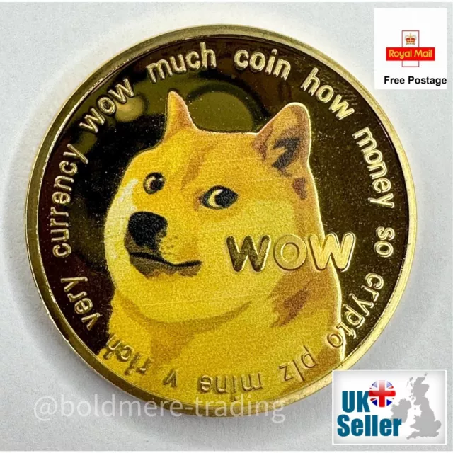 Dogecoin Collectors Coin Gold Plated Doge Coin Cryptocurrency Novelty Coins