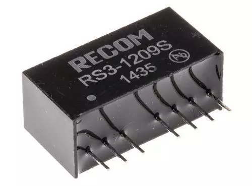 1 x Recom RSO-1209S Isolated DC-DC Converter, Vin 9-18V dc, Vout 9V dc, 500V