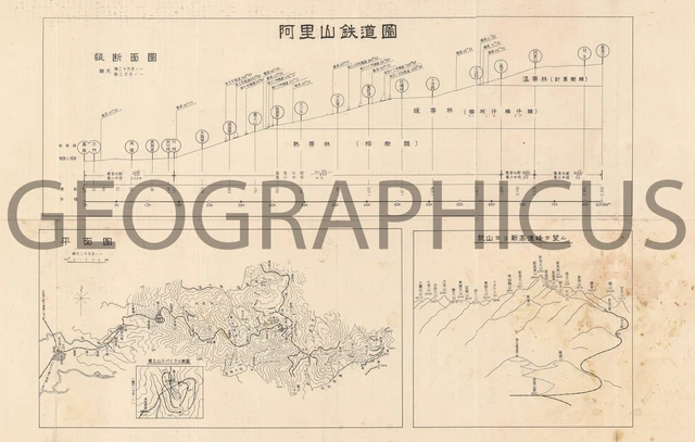 1910S OR TAISHO ERA JAPANESE MAP OF MT. ALI RAILWAY, TAIWAN £410.66 ...