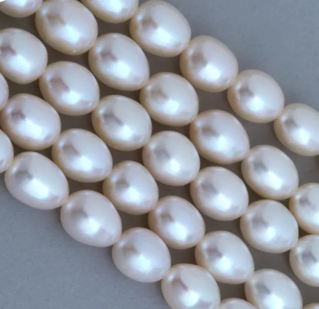 Freshwater Pearls Ivory White Rice Oval Teardrop Beads for Jewellery Making AA