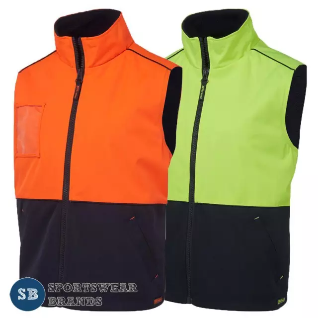 Mens Hi Vis A.T. Vest Shepherd Fleece Workwear Safety Contrast Size S-5XL 6HVAV