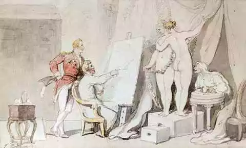 Rowlandson Thomas A Study In Life Drawing A4 Print