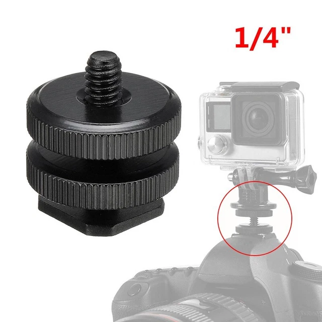 Soporte adaptador de micrófono cámara adaptador negro hilo flash pulgar