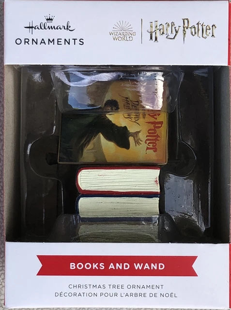 2022 HALLMARK HARRY Potter Stacked BOOKS AND WAND Christmas Ornament ...