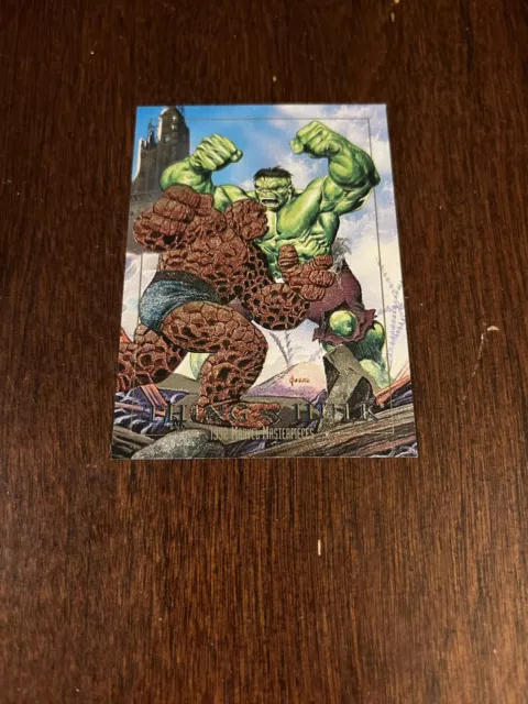 1992 Marvel Masterpieces Thing vs. Hulk Battle  Spectra Etch #1-D   Free Ship!