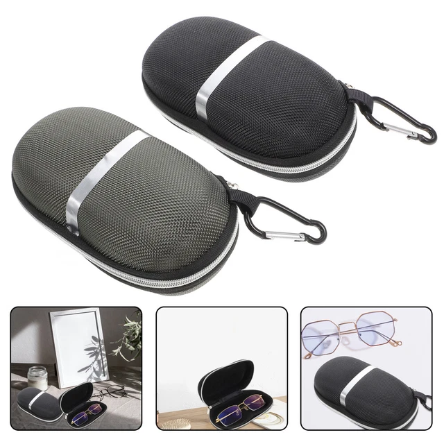 2 piezas Cremalleras Antiimpresión Estuche Gafas Tiras Plateadas Decoración Exterior