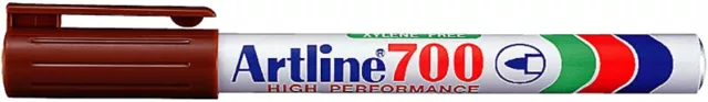 12 Paquete De Artline 700 Rotulador Permanente Pluma 0.7mm Marrón Xileno Gratis