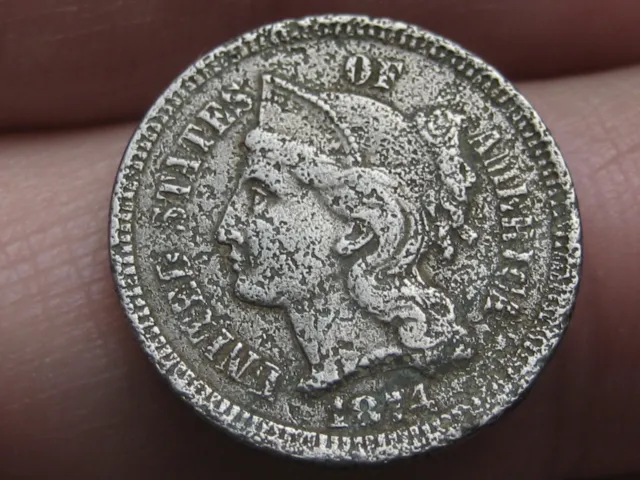 1874 Three 3 Cent Nickel- Fine Details