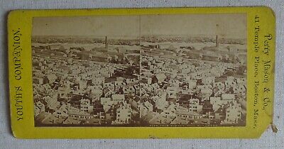 1870's View From Bunker Hill Monument (Boston) Stereoview Photographic Card