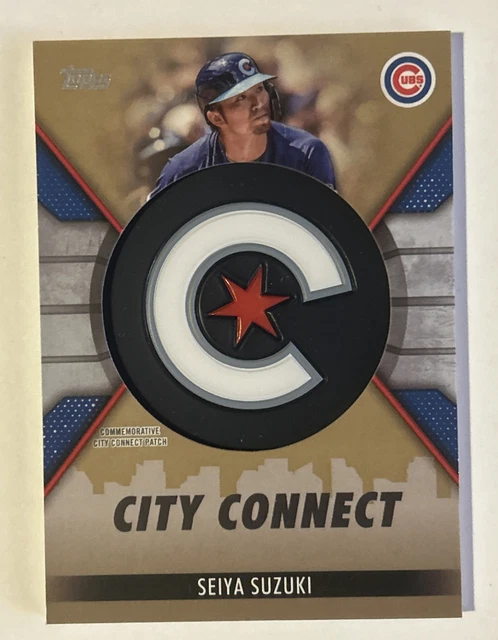 Seiya Suzuki 2023 Topps City Connect Cap Gold Patch Card CC-SS #d 08/75 SP Cubs
