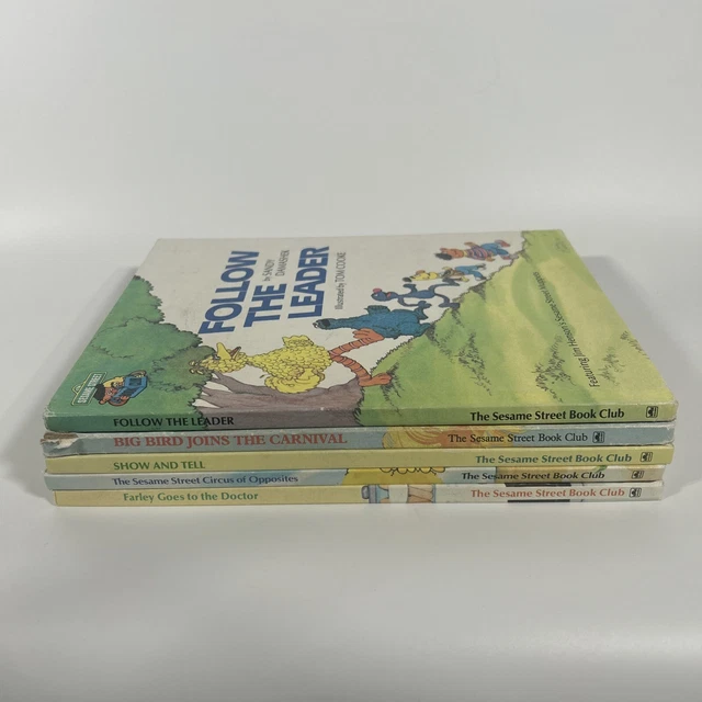 Vintage Large Sesame Street Book Club Books Lot of 5 from the 1980’s Collection