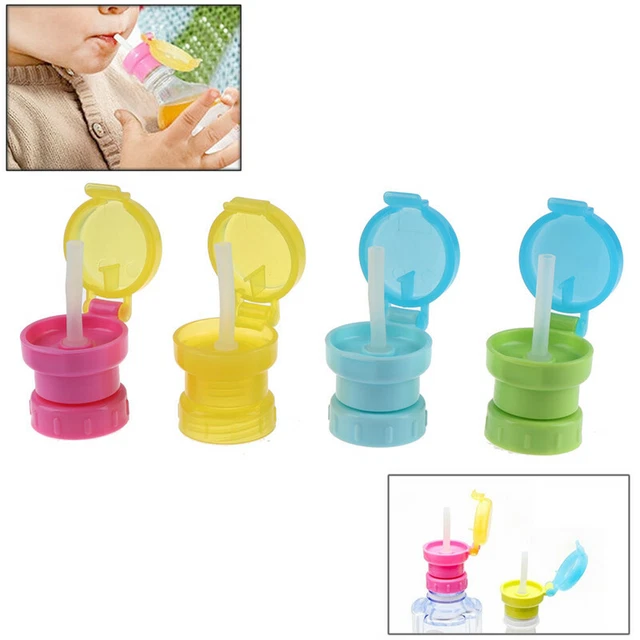 No Spill Choke Cute Water Bottle Adapter Cap With Tube Drinking Straw For B x*_*