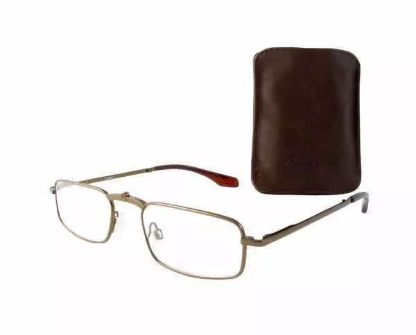 FR100-XL Flat Folding X-Large Compact Reading Glasses w/ Case 63 Powers&Colors