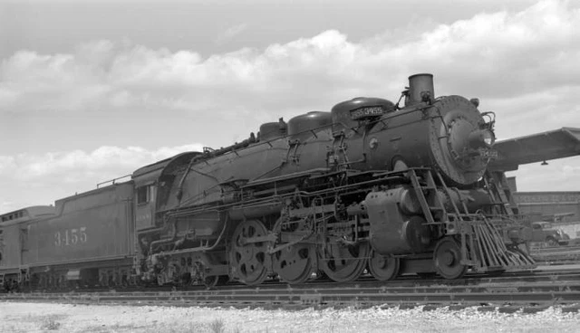 AT&SF SANTA FE Railroad locomotive engine No. 3455 type 4-6-4 OLD TRAIN ...
