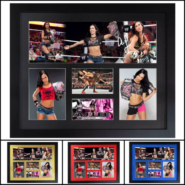 AJ Lee WWE  Signed Framed Limited Edition Memorabilia V3