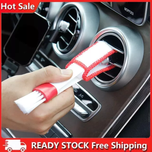 Air Vent Cleaning Microfiber Auto Detailing Cleaner Car Double Head Brushes