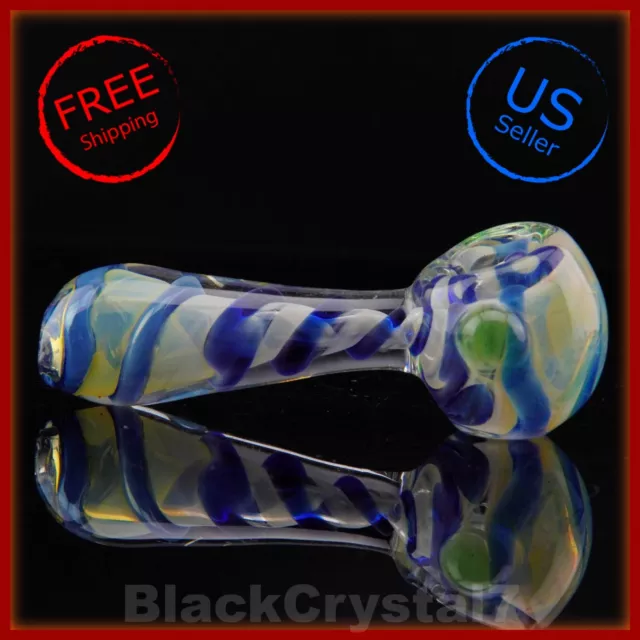 3.5 inch Handmade Thick Blue Dream Weaver Tobacco Smoking Bowl Glass Pipes