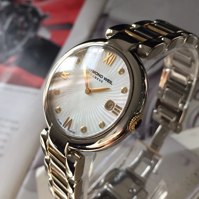 Raymond Weil Ladies Swiss Designer Watch 1600 SHINE Diamond Pearl Dial QUARTZ Raymond Weil Ladies Swiss Designer Watch 1600 SHINE Diamond Pearl Dial QUARTZ