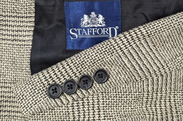 Stafford Mens Blazer Sport Coat Sport Jacket  Silk Wool 48R 2Button Coats Suits