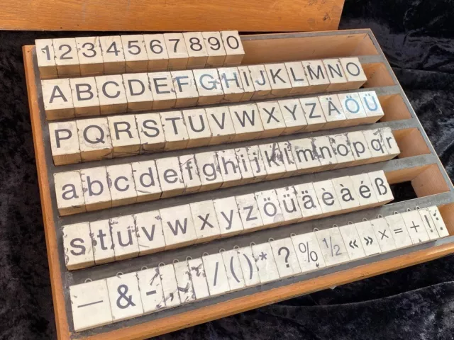 NeoPrint Stempelkasten Lettern Buchstaben Zahlen Sonderzeichen Stempel Neoprint
