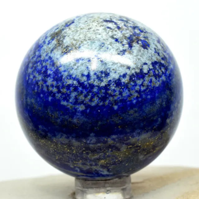 47mm Blue Lapis Lazuli w/Pyrite Sphere Natural Sparkling Crystal Ball Afghanist.