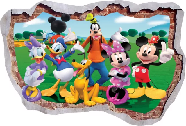 Disney Mickey Mouse Club House Window Wall Sticker 3D Poster Vinyl Girls Boy 483