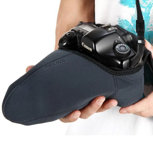 Custodia protettiva in neoprene foto borsa taglia L per fotocamera Canon Nikon DSLR Sony