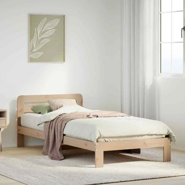 BED FRAME WITHOUT Mattress 90x190 cm Single Solid Wood Pine vidaXL £96. ...