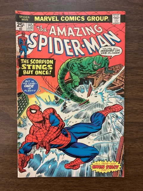Amazing Spider-Man #145 1975 Marvel Clone Saga Value Stamp Intact LOWER GRADE