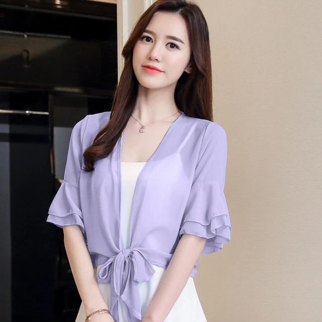 Coprispalle Chiffon Per Donna - Bolero Elegante Manica Corta, Leggero, Estivo, 100% Poliestere - Foto 5