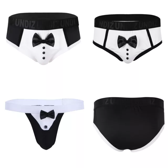 Bowknot Men Gentleman Lingerie T-Back G-string Bikini Thong Underwear Underpants