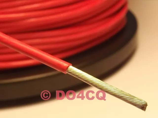 Teflonlitze PTFE 0,61 mm² AWG 20 ( 19 x 0,2mm  ) rot - Meterware