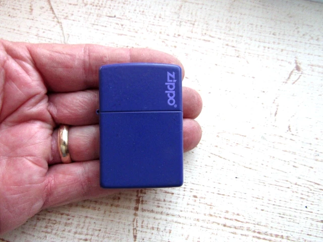 Pre-Owned Zippo Cigarette Lighter Purple Matte Over Brass Case Dated L 06