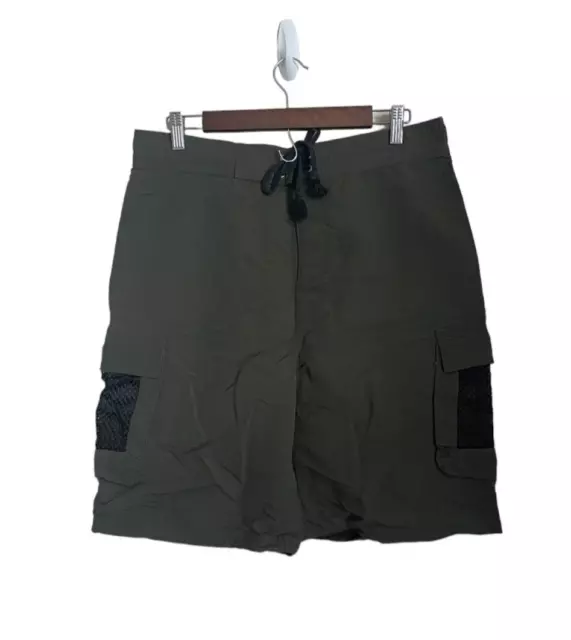 GH Bass & Co Men's Khaki Green Cargo Shorts Size Large