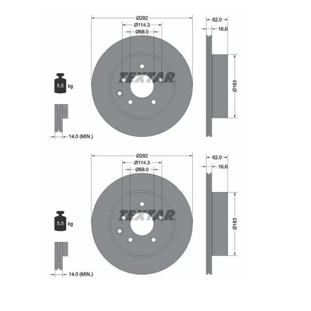 Disque De Frein Arrière DT Spare Parts - 335 Mm X 34 Mm - Ventilé Intérieur - Pour MERCEDES-BENZ ATEGO - 2 Pièces