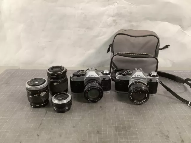 Lot of 2 Canon AE-1 Program 35mm Film Camera Bundle Lot of 2 Canon AE-1 Program 35mm Film Camera Bundle