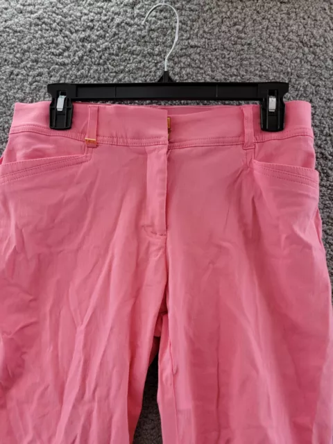 JM Collection Petite Cropped Pants Women's 8P Pink Straight Leg Flat Front 2