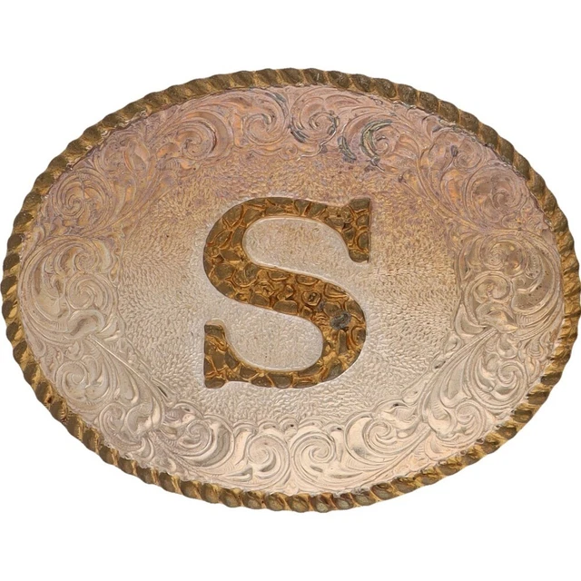 Boucle De Ceinture Montana Silversmiths – Initiale J, Argenté, Style Western, Pour Homme