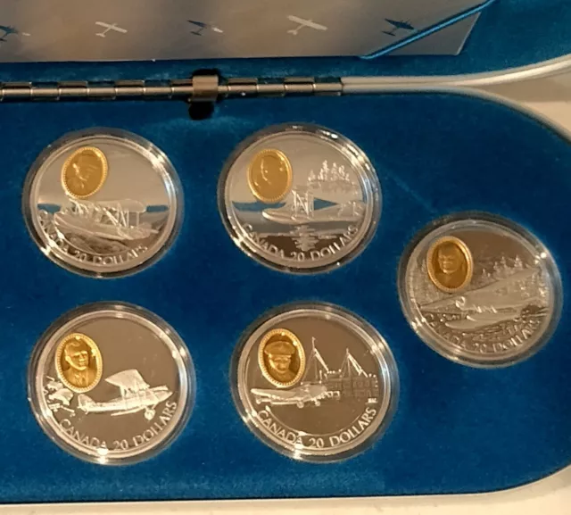 Collector $20 Canada Aviation Series 1 RCM Sterling Silver 10 Coin Proof Set COA