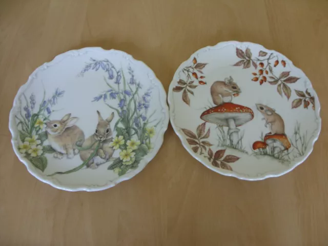 Pair Of Collectable Royal Albert Bone China Plates - The Country Walk Collection