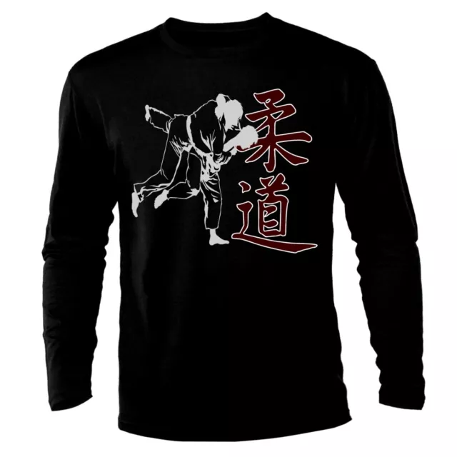 T-shirt a maniche lunghe Judo Karate Samurai arti marziali MMA Bushido