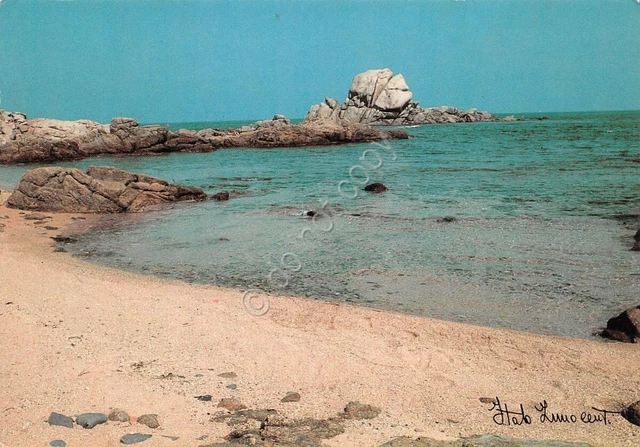 Cartolina Aglientu Porto Bello di Gallura 1984 spiaggia mare