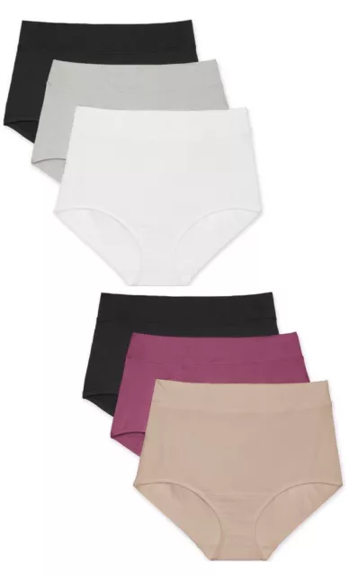 Lot Of 6 Warner's No Muffin Top Seamless Brief Panties, Size 7