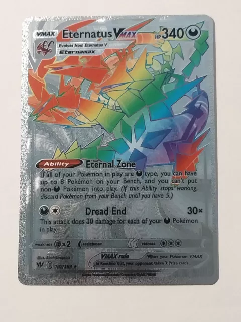 Eternatus VMAX Rainbow Silver Metal Pokemon Card Collectible/Gift/Display NM