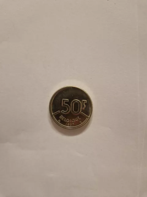 50 Franc Franken 1987 Münze Belgien Belgique